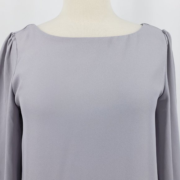 Lulu's Gray Crepe Mini Dress - Picture 9 of 10